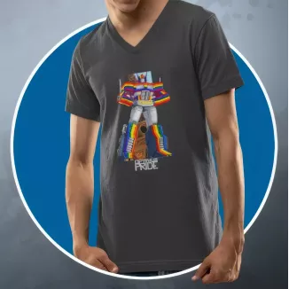 OPTIMUS PRIDE t-shirt homme col V 100% coton
