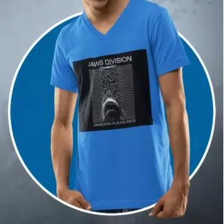 JAWS DIVISION t-shirt homme col V 100% coton