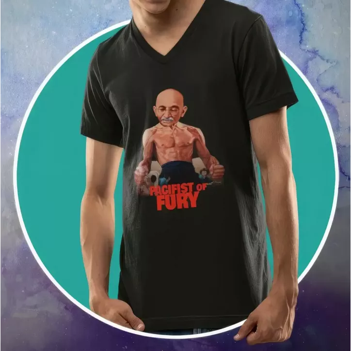 PACIFIST OF FURY t-shirt homme col V 100% coton - 190g/m² PACIFIST OF FURY t-shirt homme col V 100% coton - 190g/m²