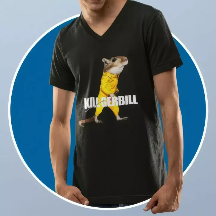 KILL GERBILL t-shirt homme - col V - 100% coton - 190g/m² KILL GERBILL t-shirt homme - col V - 100% coton - 190g/m²